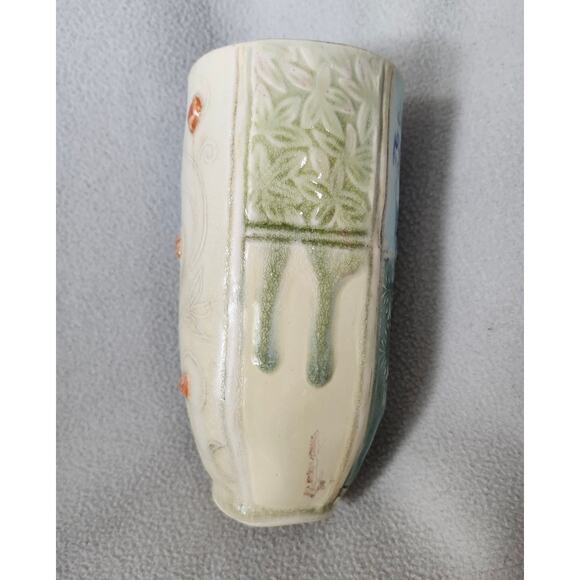 Katy McDougal Studio Pottery Vase Tumbler Artisan Handmade Drip Glaze - Picture 6 of 14